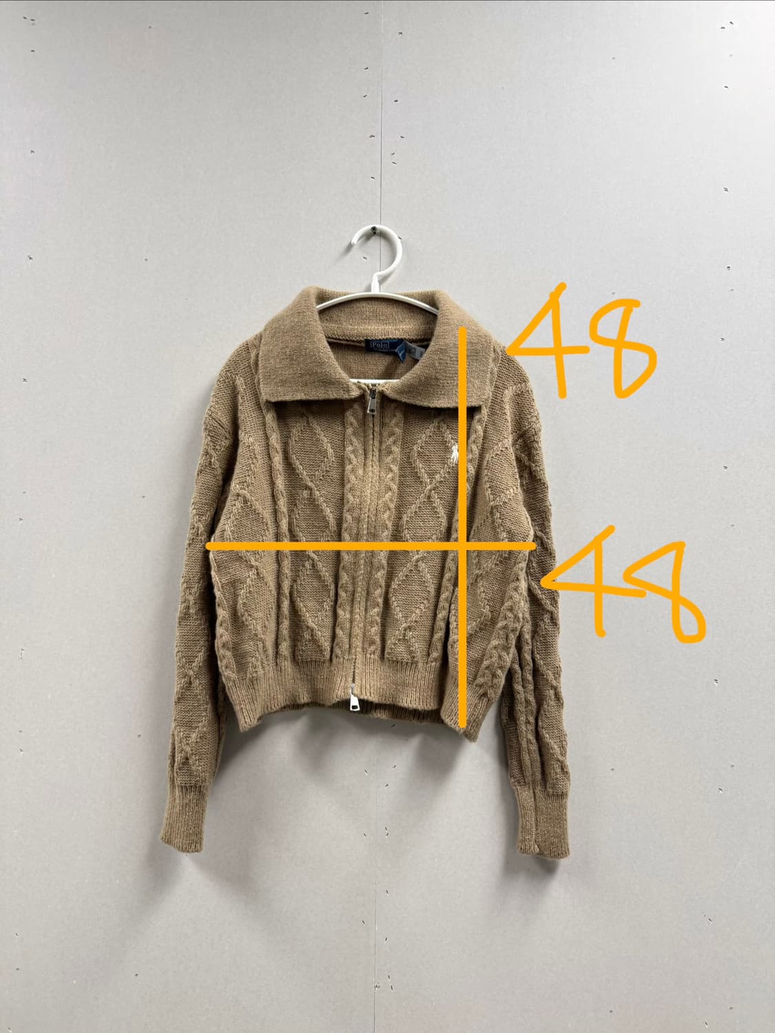 여성 M / 폴로랄프로렌 케이블 니트 가디건 투웨이 집업 브라운 상품이미지2