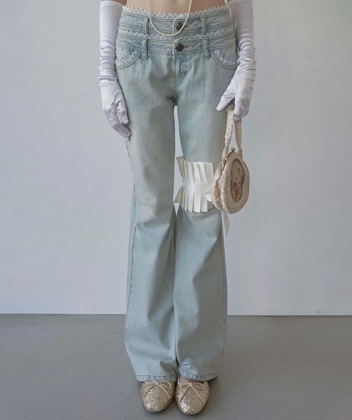 새상품) 스컬프터 더블웨이스트 부츠컷 데님 상품이미지3