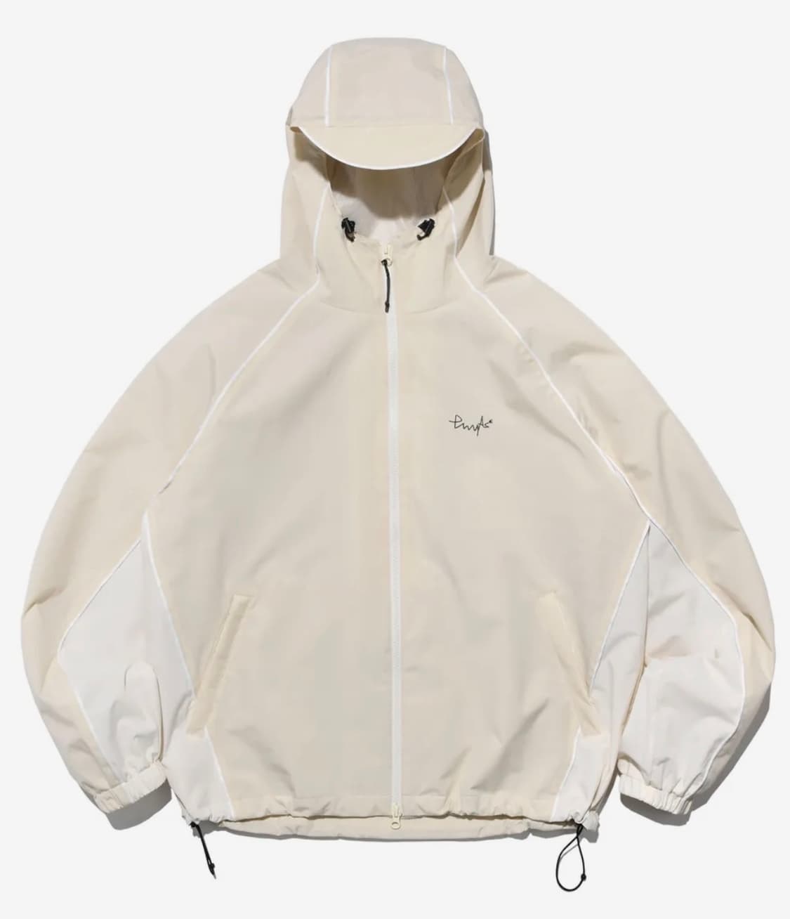 피지컬디파트먼트 파이핑 사인로고 후드 자켓 아이보리 상품이미지1