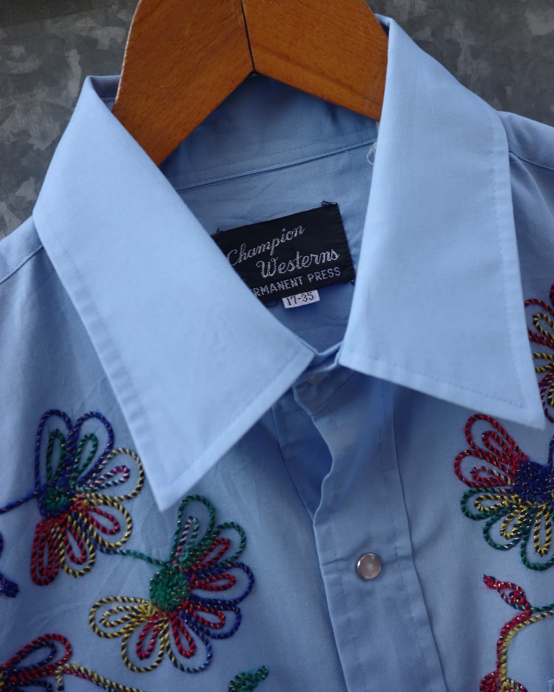 70‘s Champion Westerns 플라워 자수 웨스턴 드레스셔츠 상품이미지3
