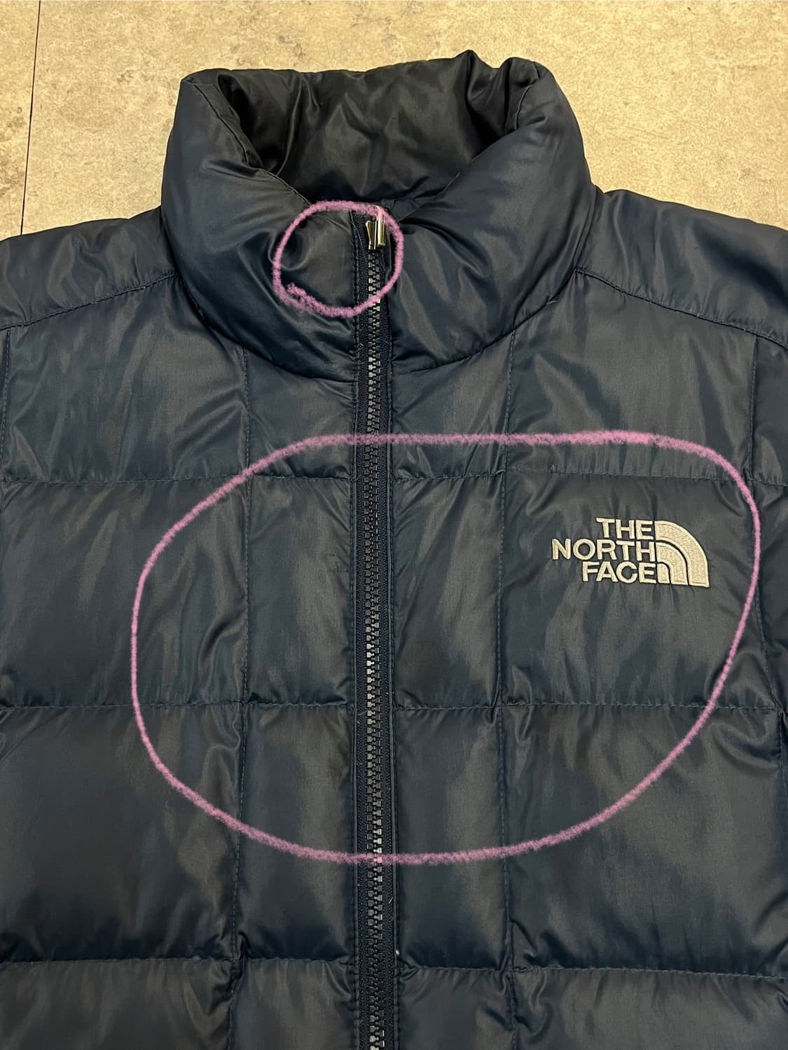 노스페이스 구스 다운 패딩 자켓 600 네이비 L #csz2786   상품이미지5