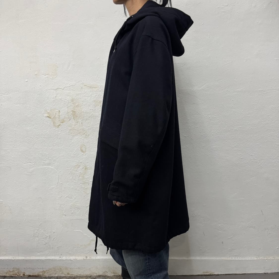 빔즈(BEAMS HEART) 다크네이비컬러 폴리에스터 혼방 후드 코트 상품이미지2