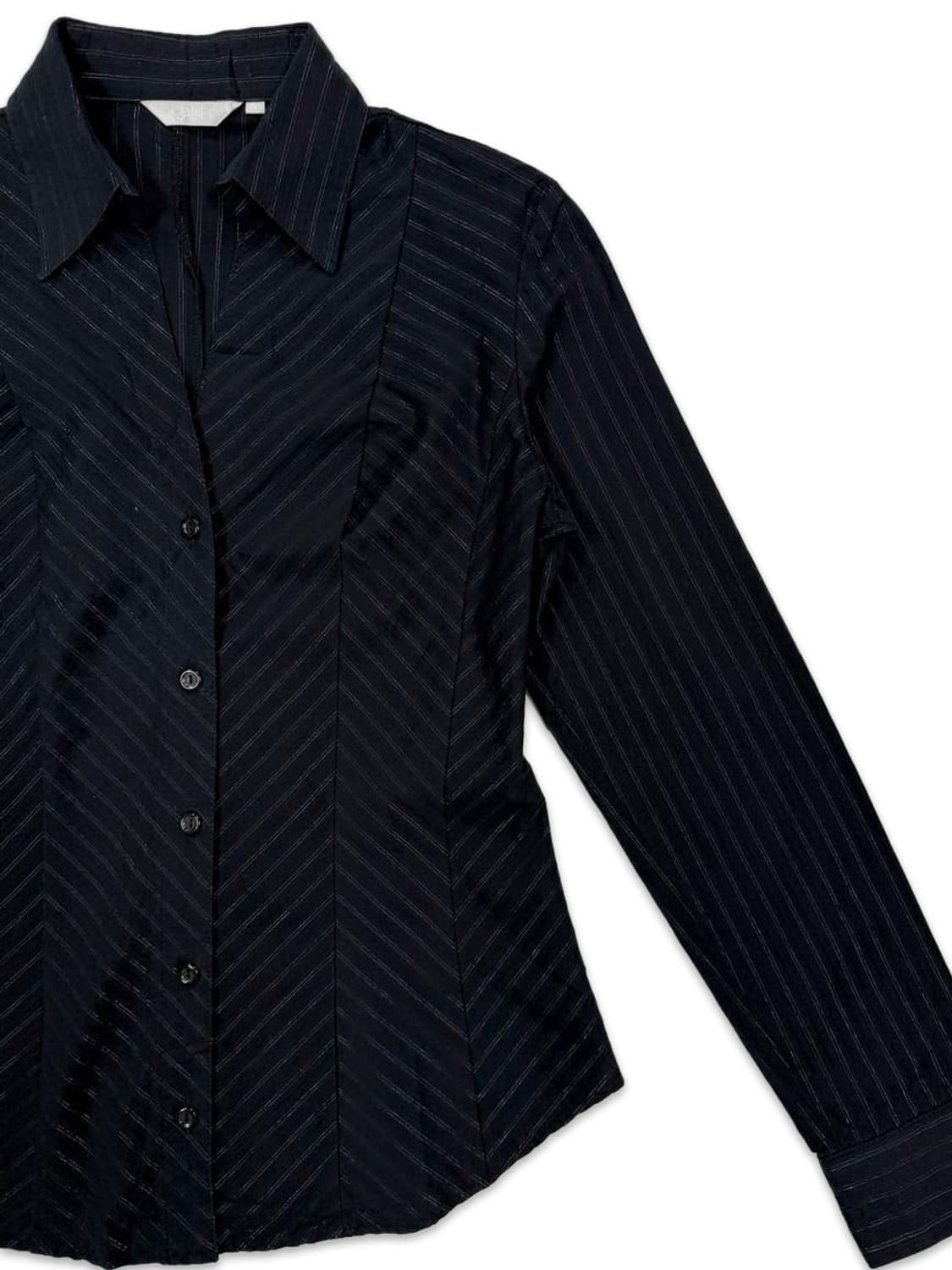 빈티지 블랙 스트라이프 슬림핏 셔츠 상품이미지4