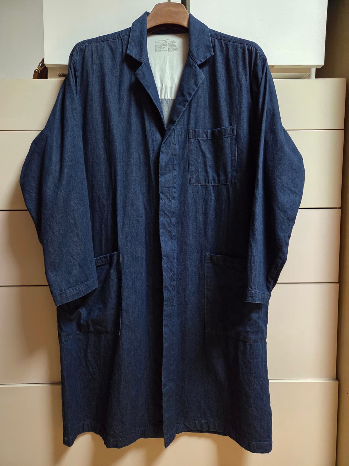 무인양품 무지 데님 샵코트 L-XL 상품이미지1