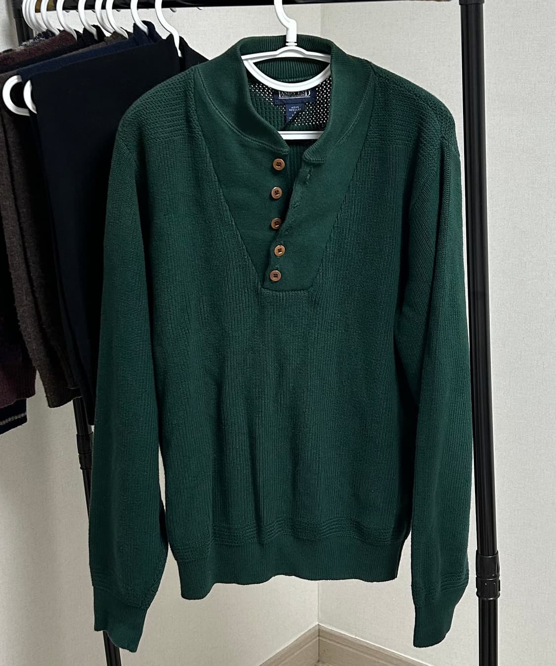 랜즈 엔드 헨리넥 니트 S 그린 상품이미지1