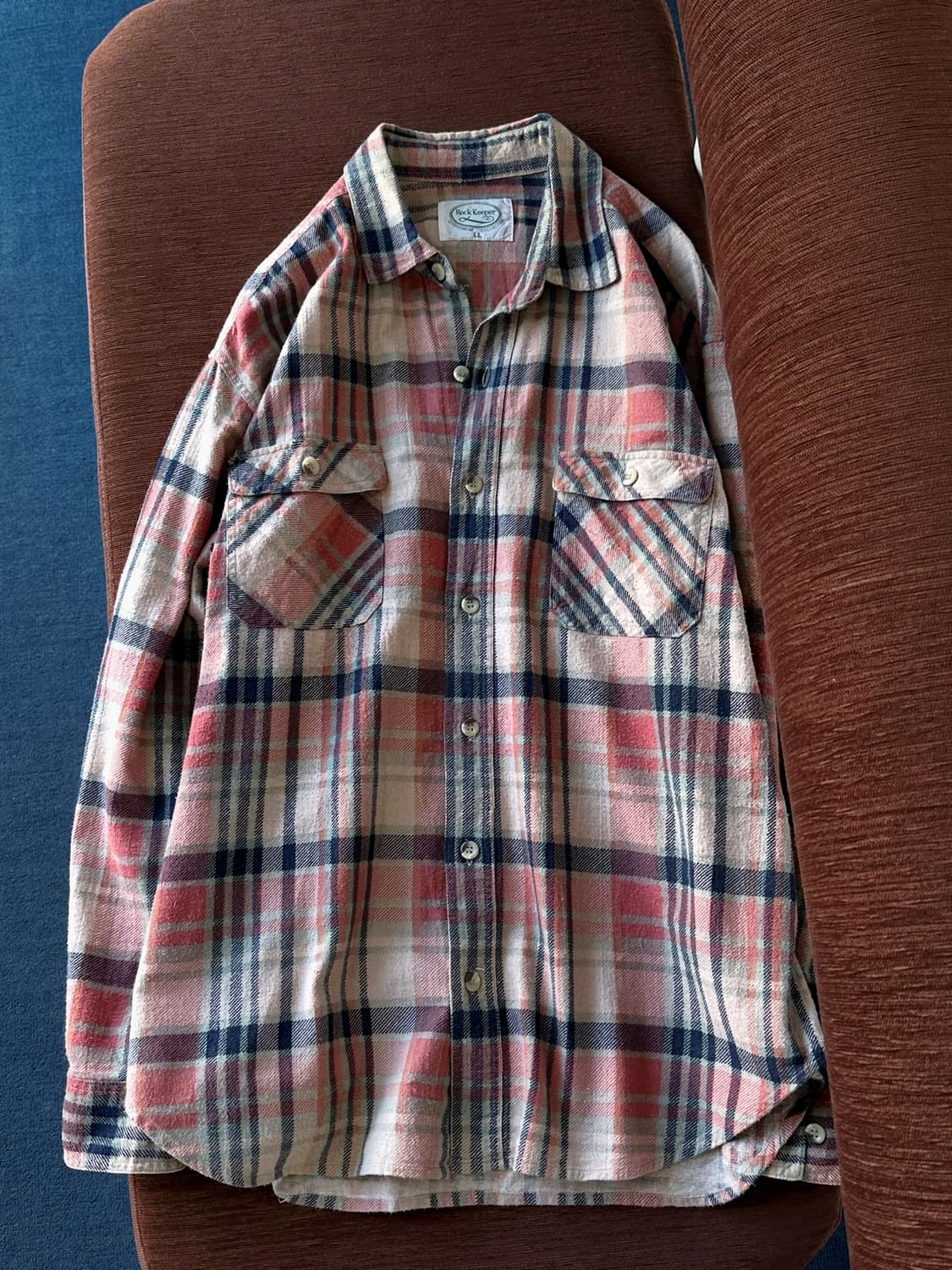 Brushed cotton nel check shirt 상품이미지3