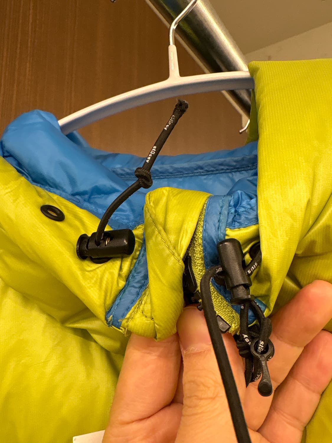 스투시 다운파카 마이크로 립스탑 라임 XL 상품이미지8