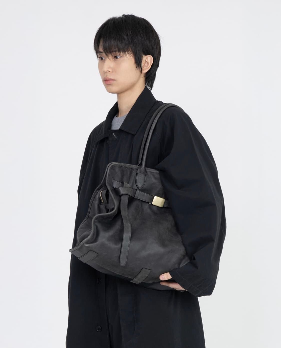 (구해요)브라운야드 빈티지 레더 버클백 블랙 상품이미지1