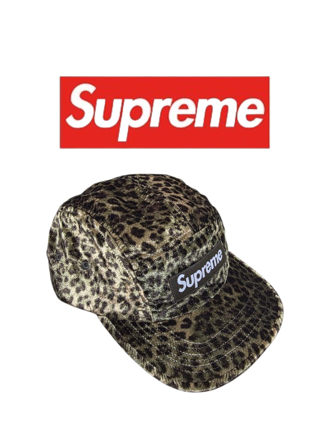 [OS] SUPREME 24SS 슈프림 레오파드 벨벳 캠프캡 올리브 상품이미지2