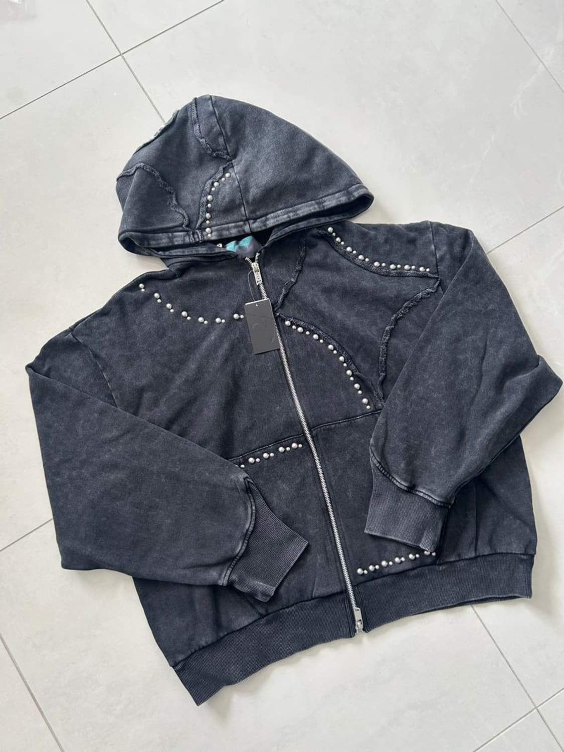 STUDS BLEACH LEOPARD ZIP HOODIE 상품이미지4