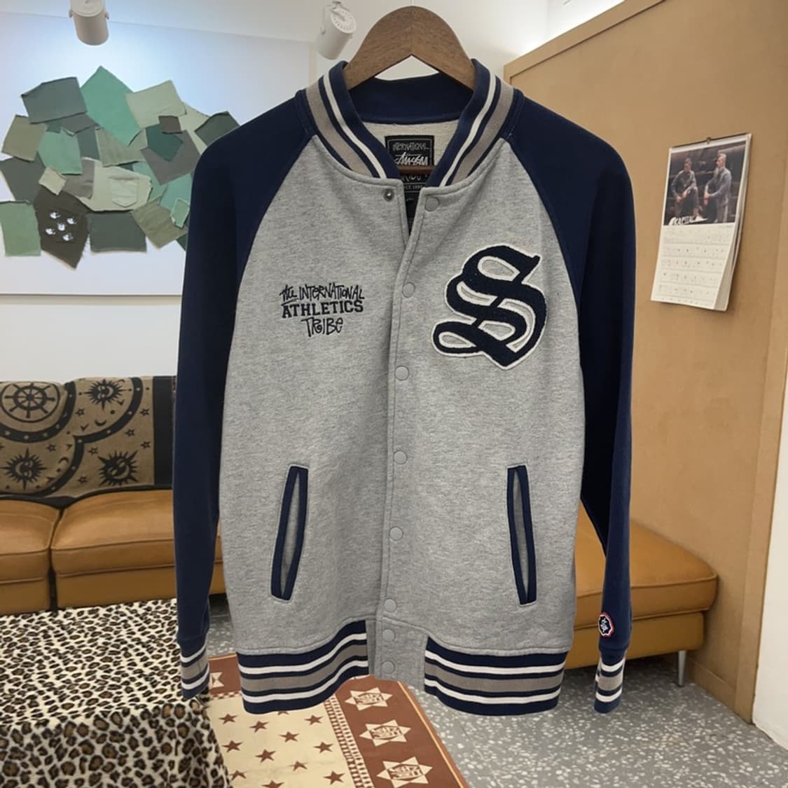 스투시 애슬레틱 트라이브 레트로 스트릿 바시티 자켓 S C08902 상품이미지3