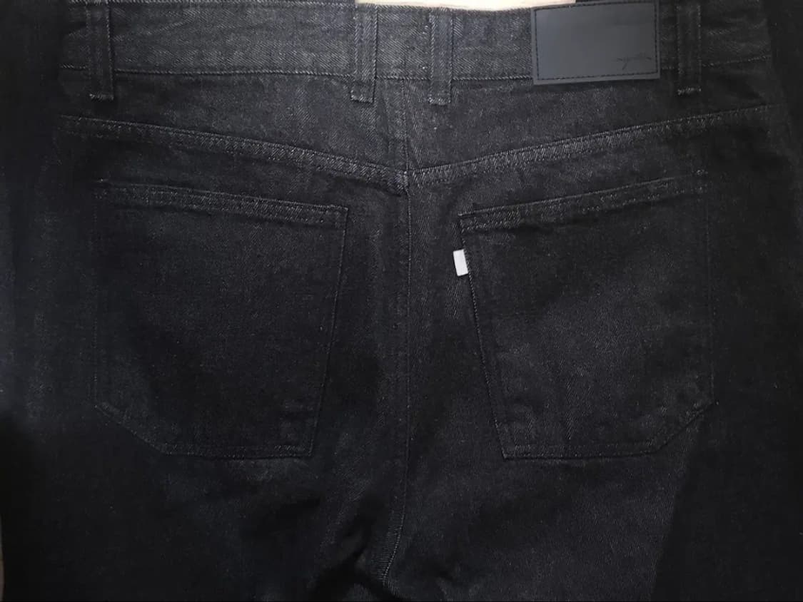 [L] 유스 straight denim pants 워시드 블랙 상품이미지3