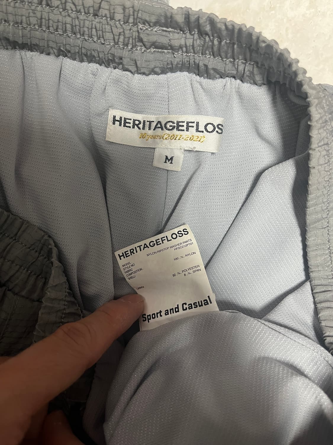 헤리티지플로스 립스탑 바스락 나일론 워셔 스웻팬츠 M 상품이미지4