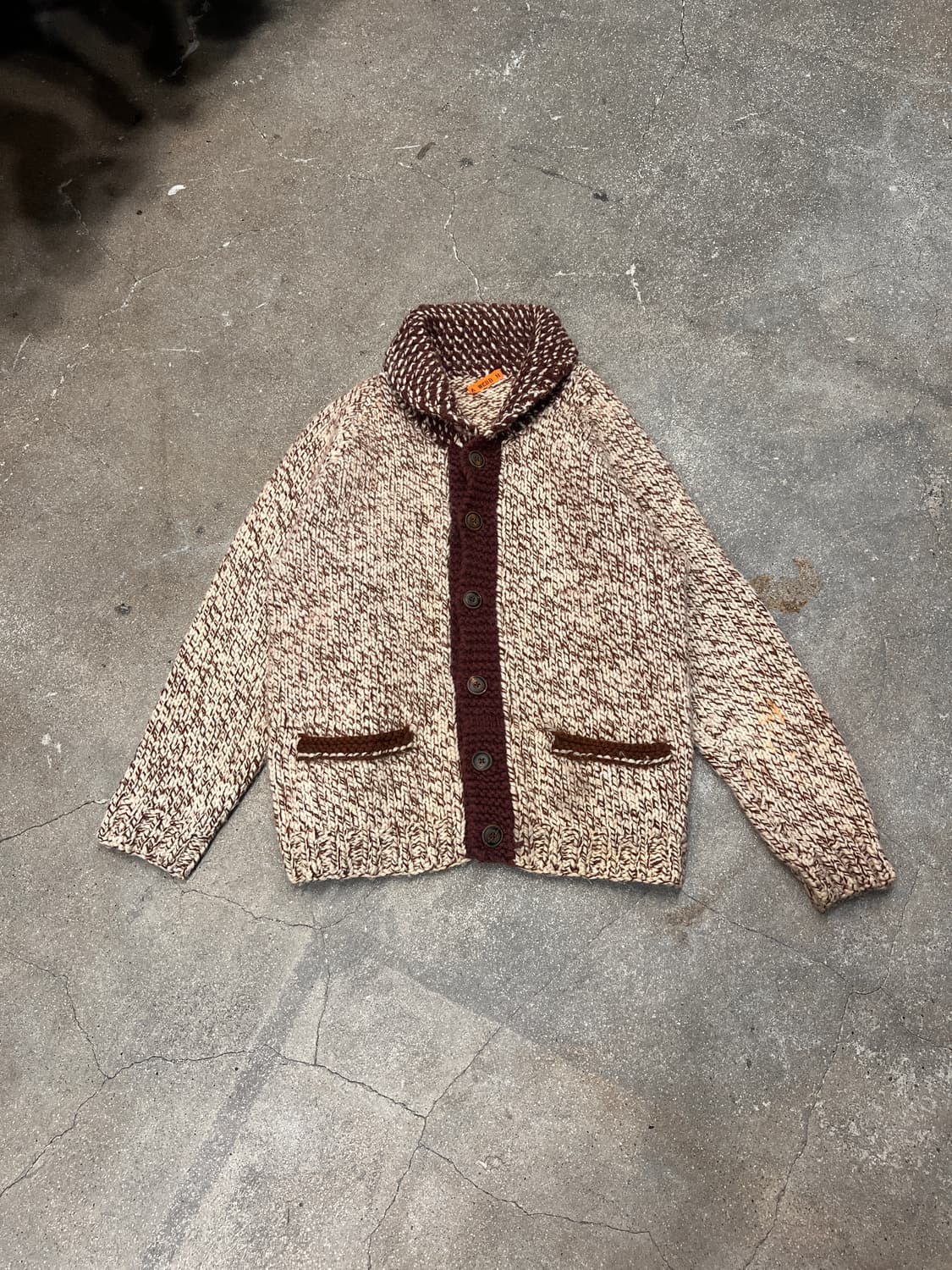 빈티지 핸드메이드 헤비 울 니트 가디건 상품이미지1