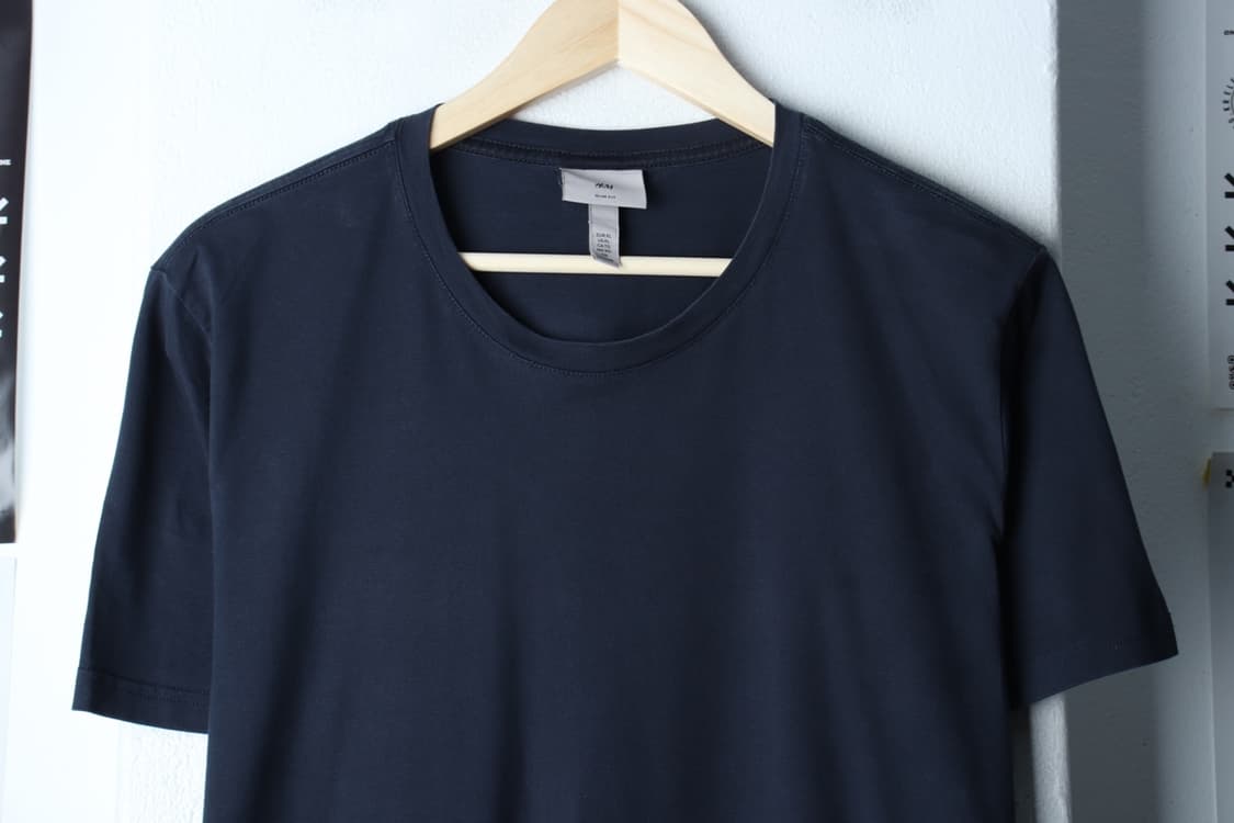 (2XL) 에이치앤엠 반팔 티셔츠 네이비 무지 기본-H31698 상품이미지3
