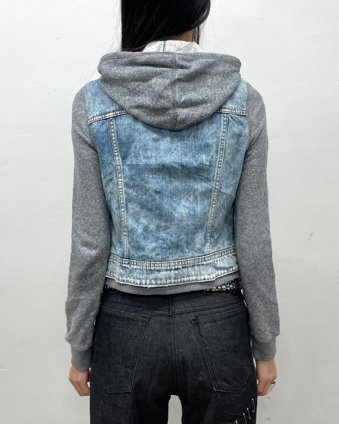  Grey hoodie denim cropped jacket  상품이미지3