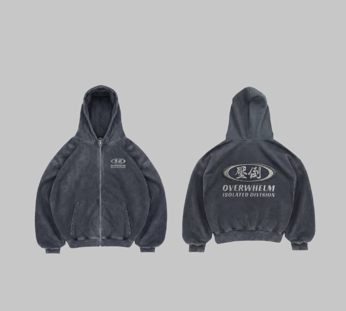 압도 피그먼트 워싱 후드집업 미개봉 새상품 상품이미지1