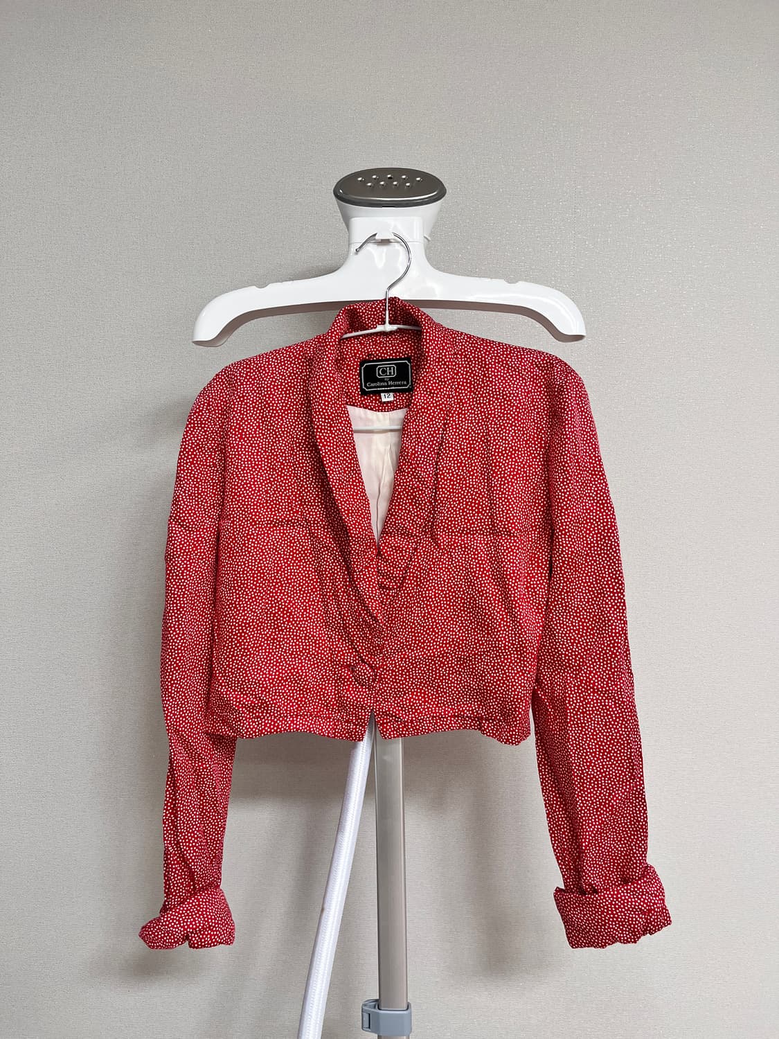 아메리칸 빈티지 레드 도트 크롭 재킷 상품이미지1