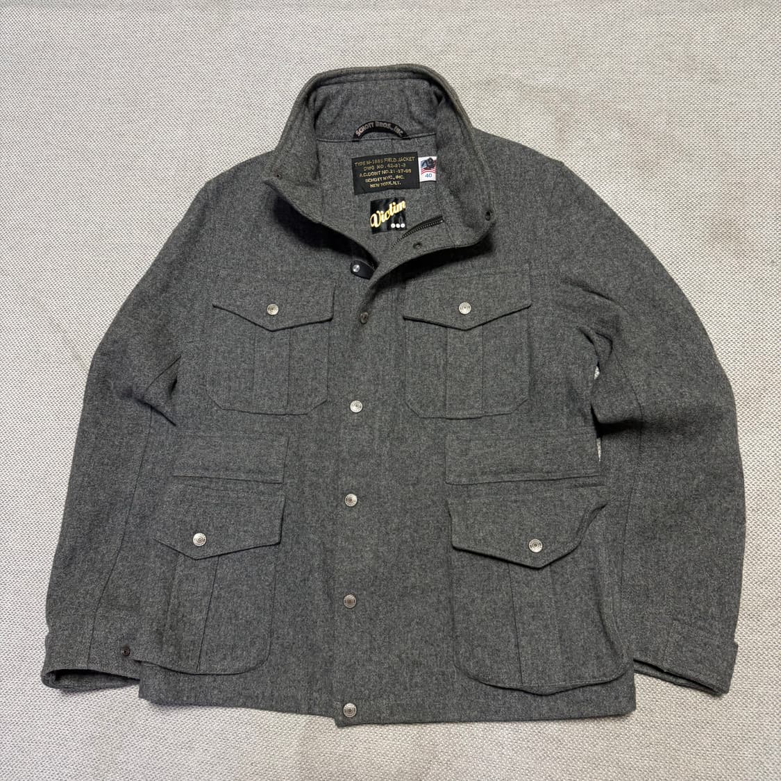 VICTIM x SCHOTT 쇼트 울 필드 자켓 상품이미지2
