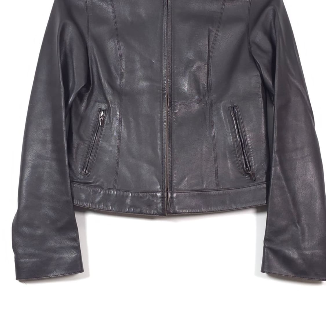 message 천연 양가죽 미니멀 싱글 레더 자켓 55 상품이미지4