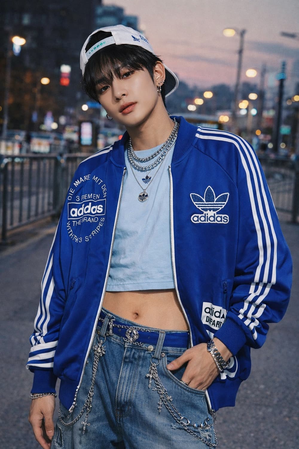 아디다스 오리지널 블루 트랙탑 져지 XL 상품이미지2