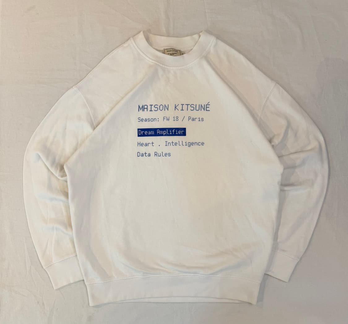 메종키츠네 18FW 드림 앰플리파이어 픽셀 맨투맨 스웨트셔츠 화이트 상품이미지1