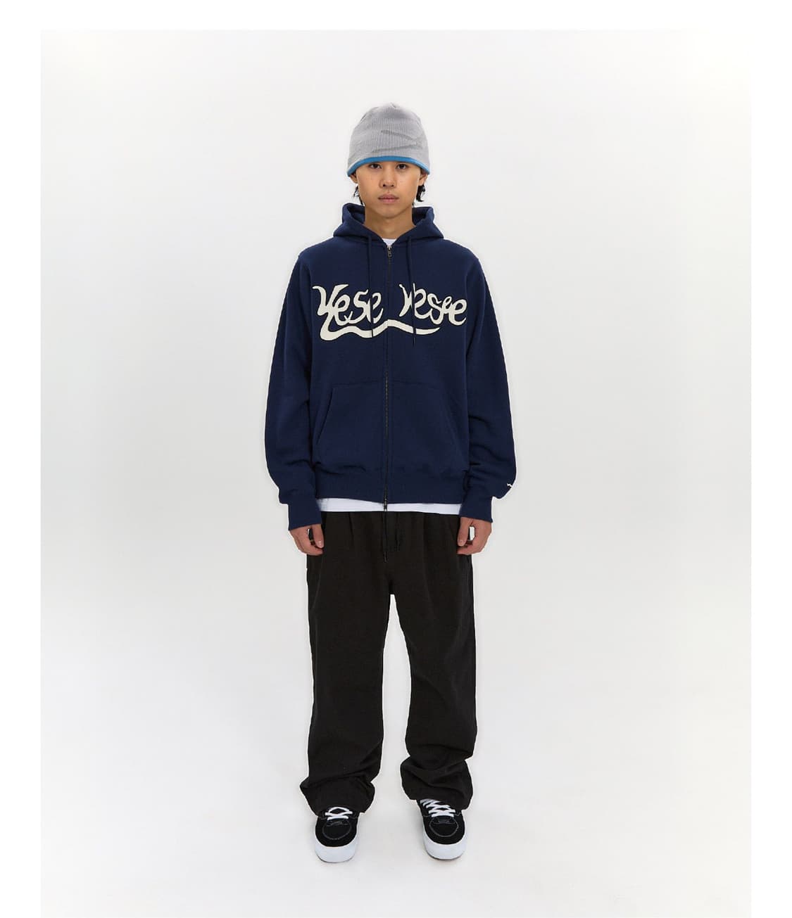 예스아이씨 스네일 로고 후드집업 네이비 s 상품이미지2