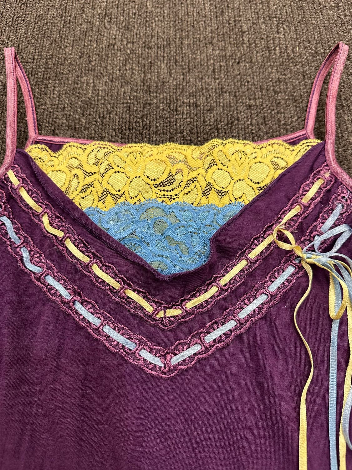 M)Japanese vintage 페어리 레이스 퍼플 나시 상품이미지3
