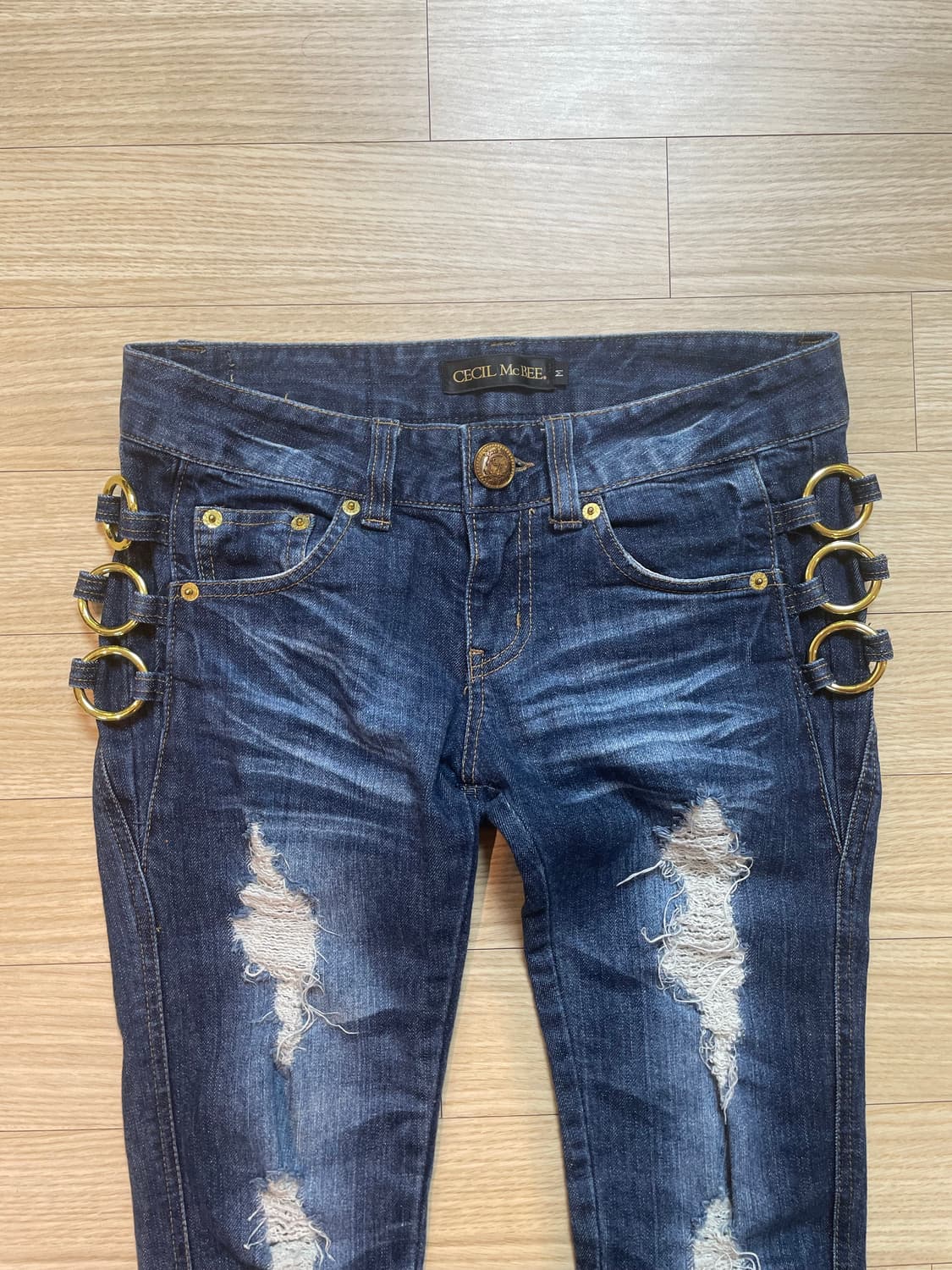 세실 맥비 글리터 O링 y2k 갸루 팬츠 상품이미지1