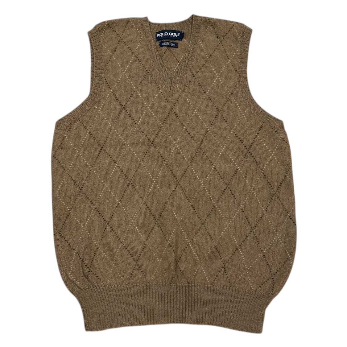 폴로 랄프로렌 골프 알파카 울 아가일 베스트 니트조끼 브라운 S 상품이미지1