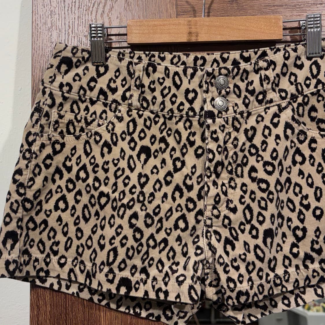 COLZA 코듀로이 레오파드 호피 핫팬츠 로우라이즈 갸루 상품이미지3