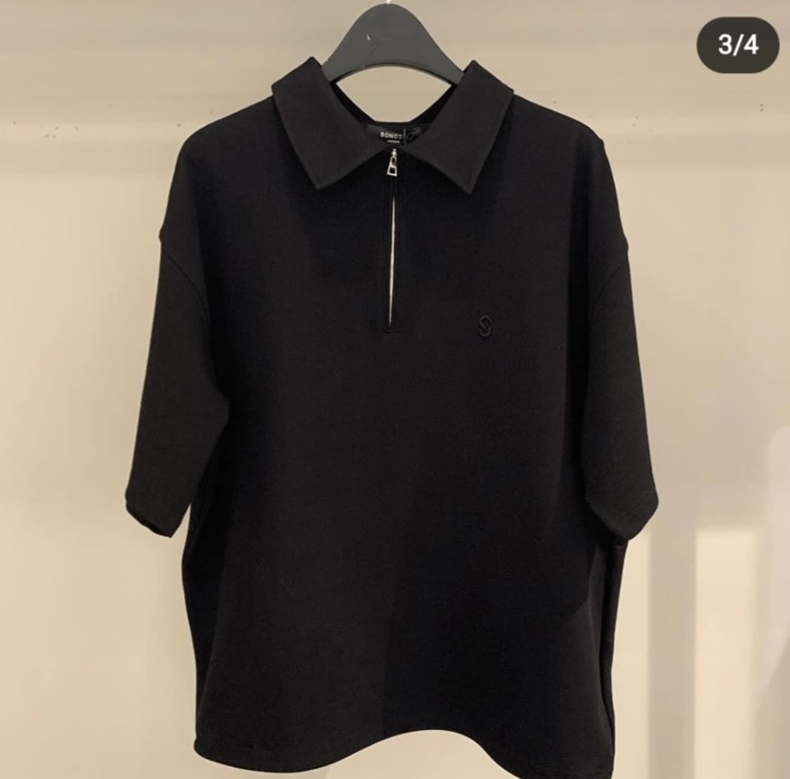 송지오 옴므 디즈니 피노키오 반팔 카라티 하프집업 48 블랙 상품이미지3