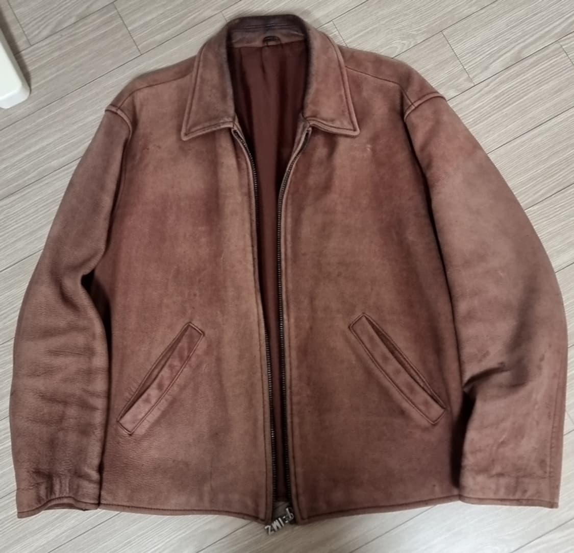 한국제 80s 인터메조 빈티지 브라운 소가죽 자켓(100-105) 상품이미지1