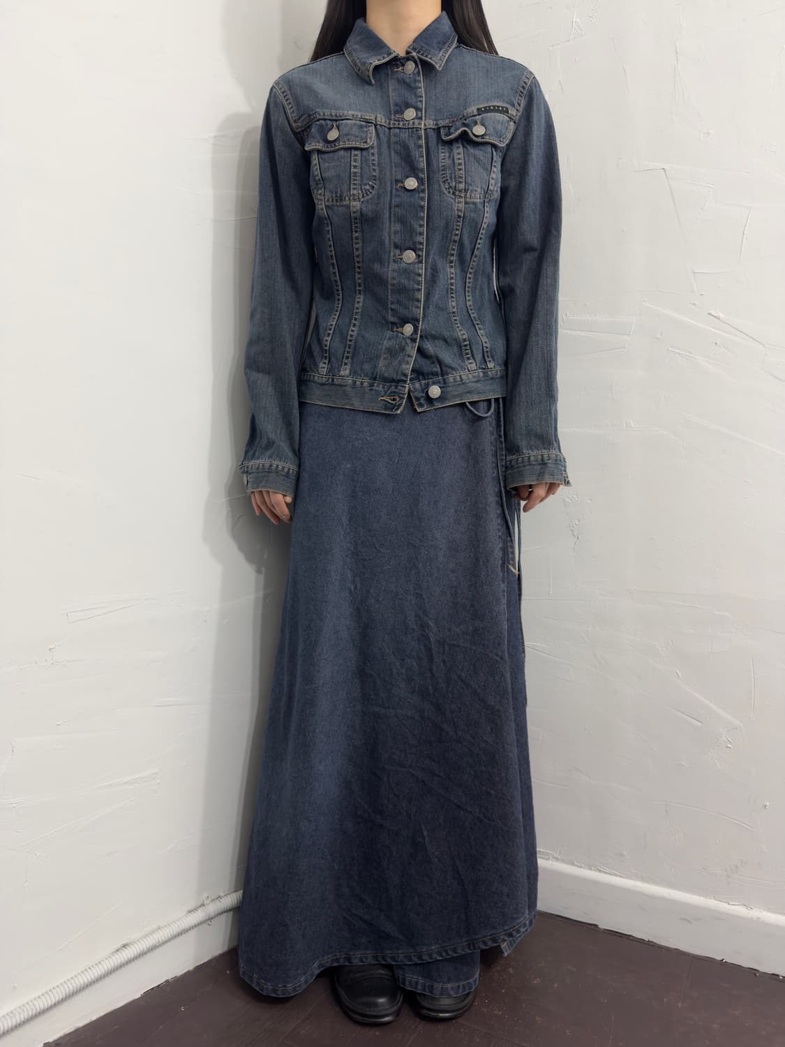 sisley denim wrap skirt 상품이미지3