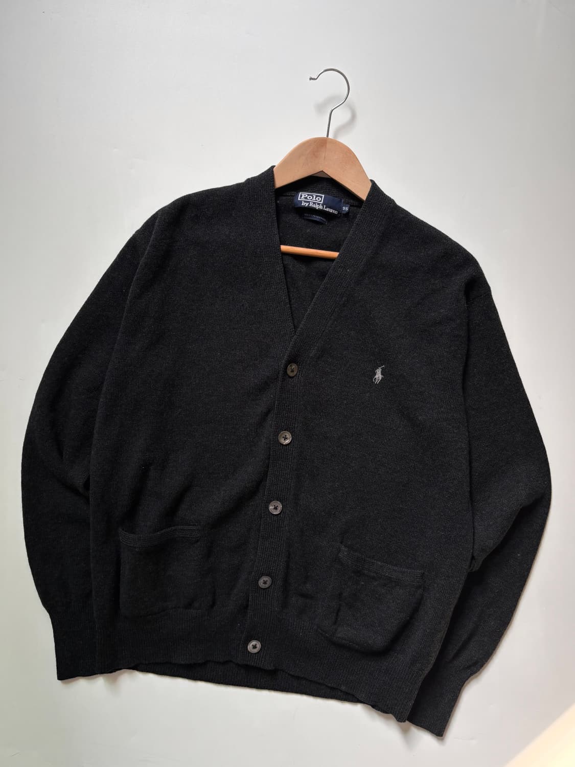 Polo 폴로 랄프로렌 램스울 차콜 컬러 브이넥 가디건 상품이미지1