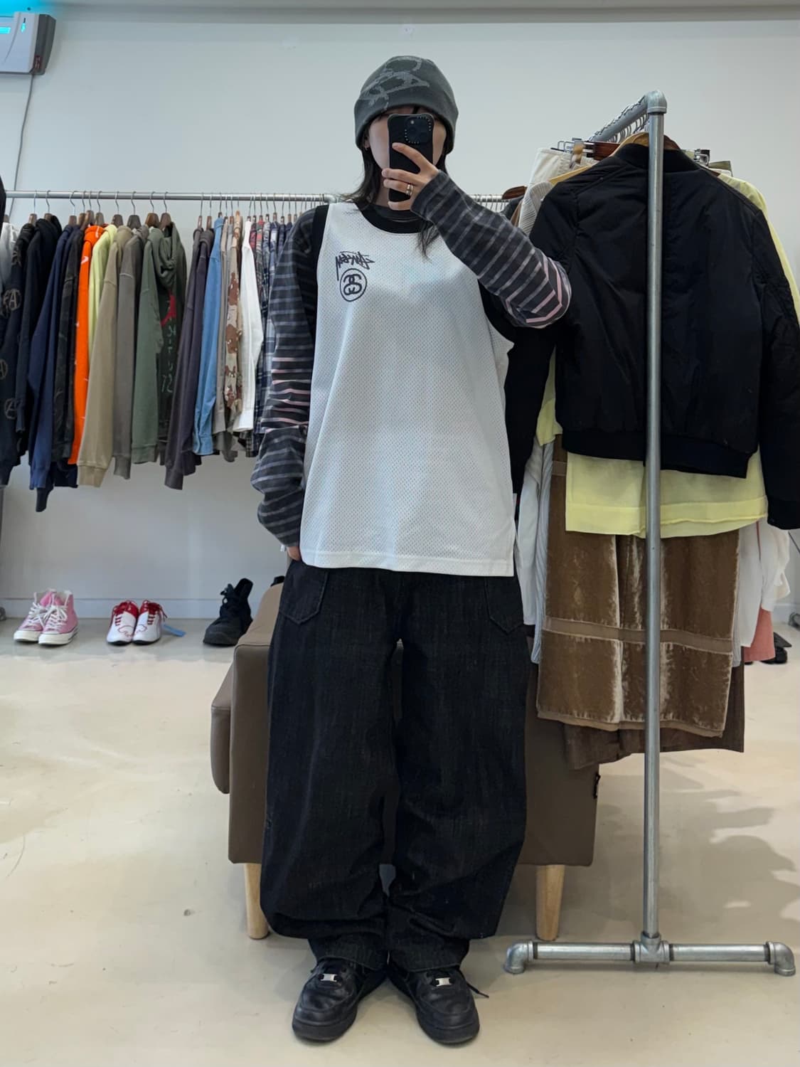 스투시 ss링크 스탁 로고 메쉬 슬리브리스 상품이미지5