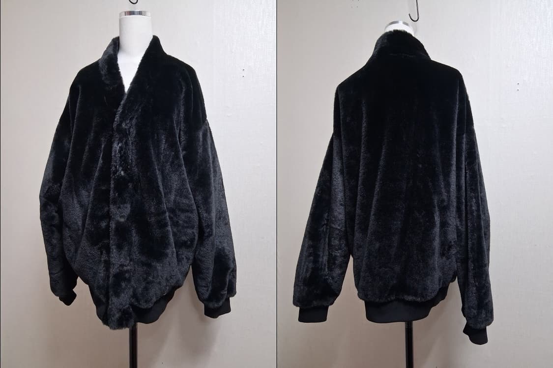 일본빈티지수입 CORISCO 친환경  브이넥 검정 모조밍크쟈켓 남성100 상품이미지3