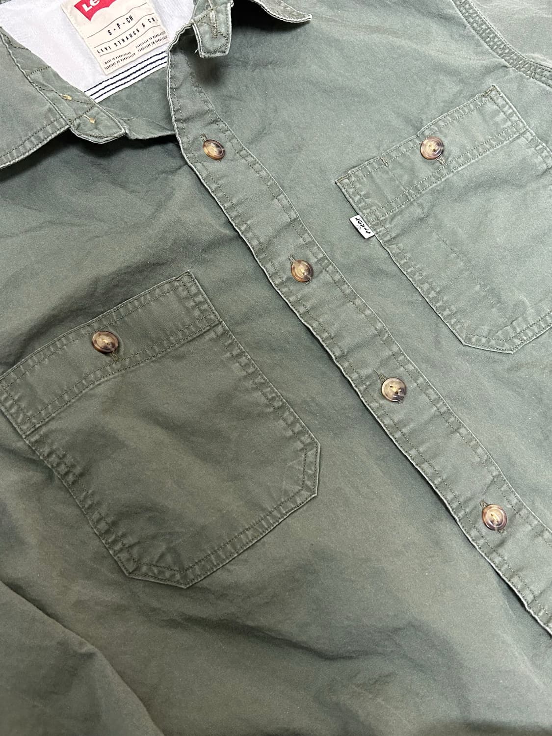리바이스 화이트탭 그린올리브 투포켓 빈티지 셔츠 상품이미지5