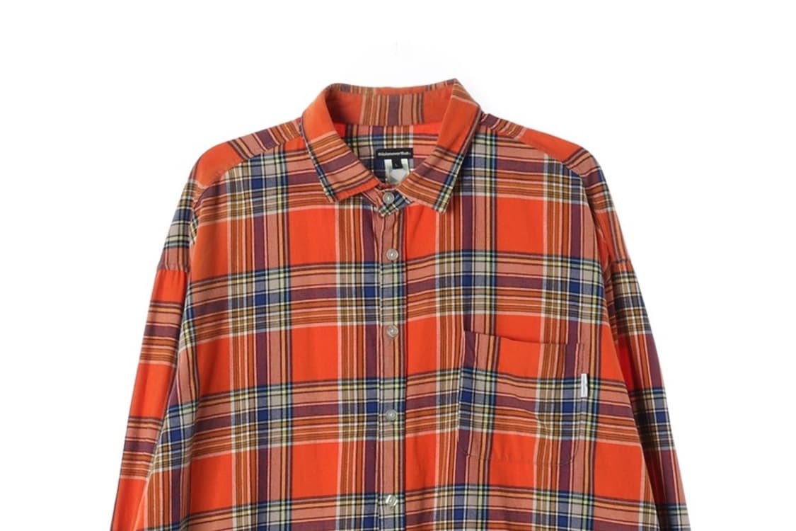 디스이즈네버댓 플란넬 체크 워크 셔츠 오렌지 L 상품이미지3