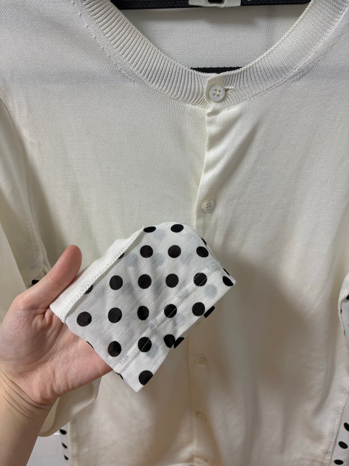 꼼데가르송 블랙 도트 가디건 상품이미지4