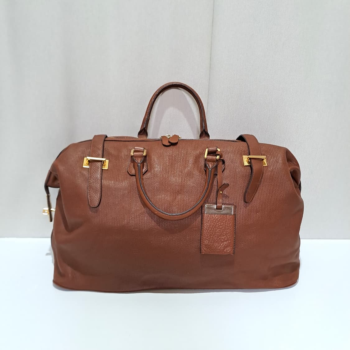 (택포) 한섬 타임옴므 브라운 가죽 보스턴백 B652 상품이미지1