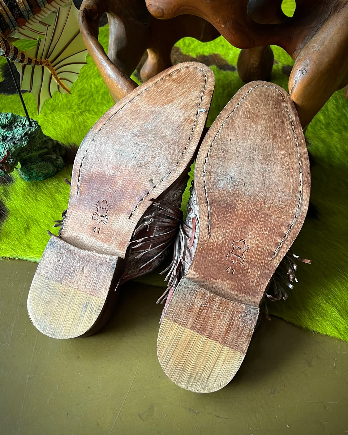 Whoop de doo Fringe Leather Mule Loafer 상품이미지7