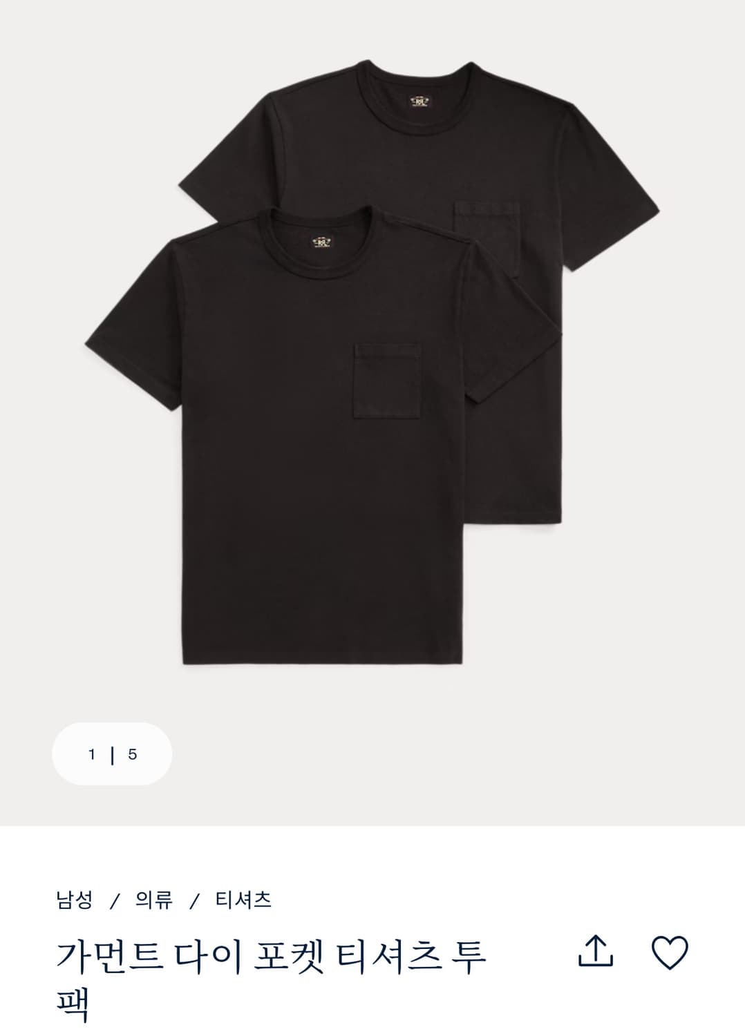 RRL(더블알엘) 반팔티(가먼트다이 포켓티) 상품이미지2