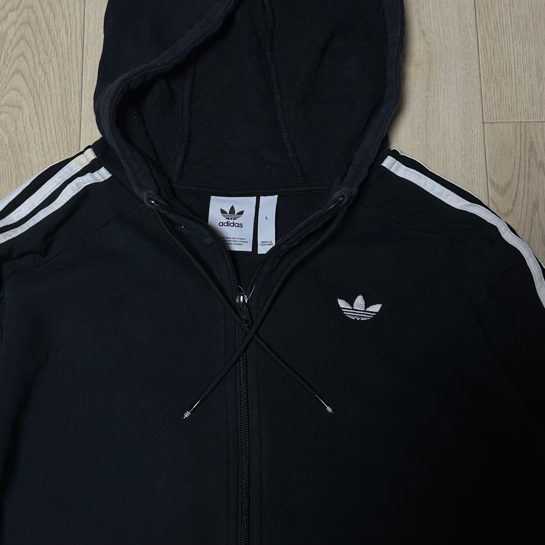 아디다스 파이어버드 블랙 후드집업 상품이미지2