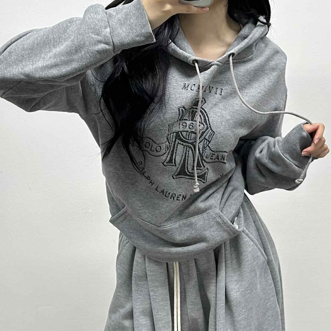 폴로 랄프로렌 진스 그레이 RL 스웨트셔츠 후드티(L) 상품이미지1