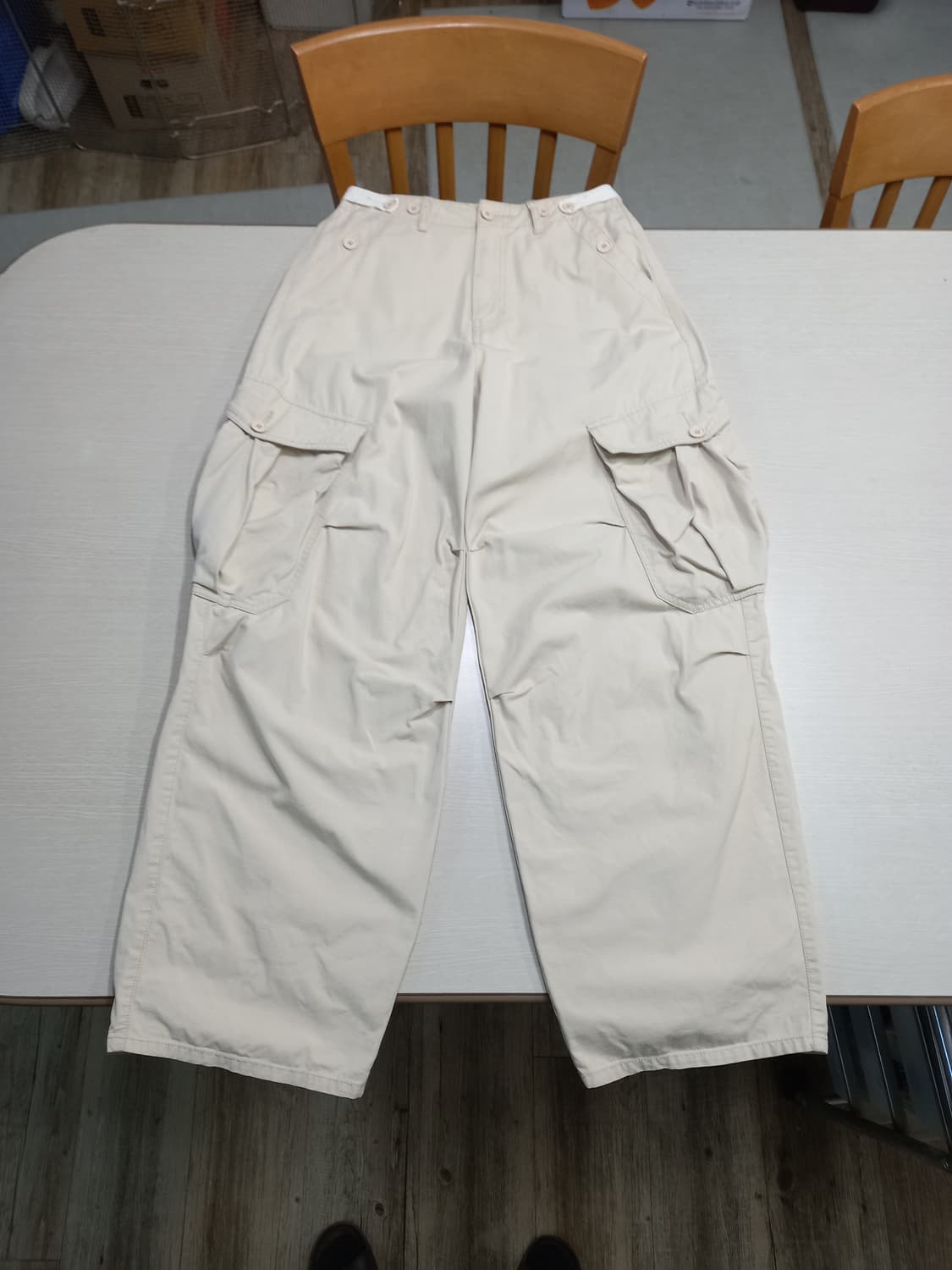 27 OOT 825 하이웨이스트 와이드카고 베이지 27-585 상품이미지1