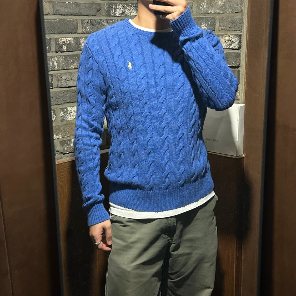 S) 폴로 랄프로렌 케이블 꽈배기 라운드넥 니트 신형 큐알탭 상품이미지10