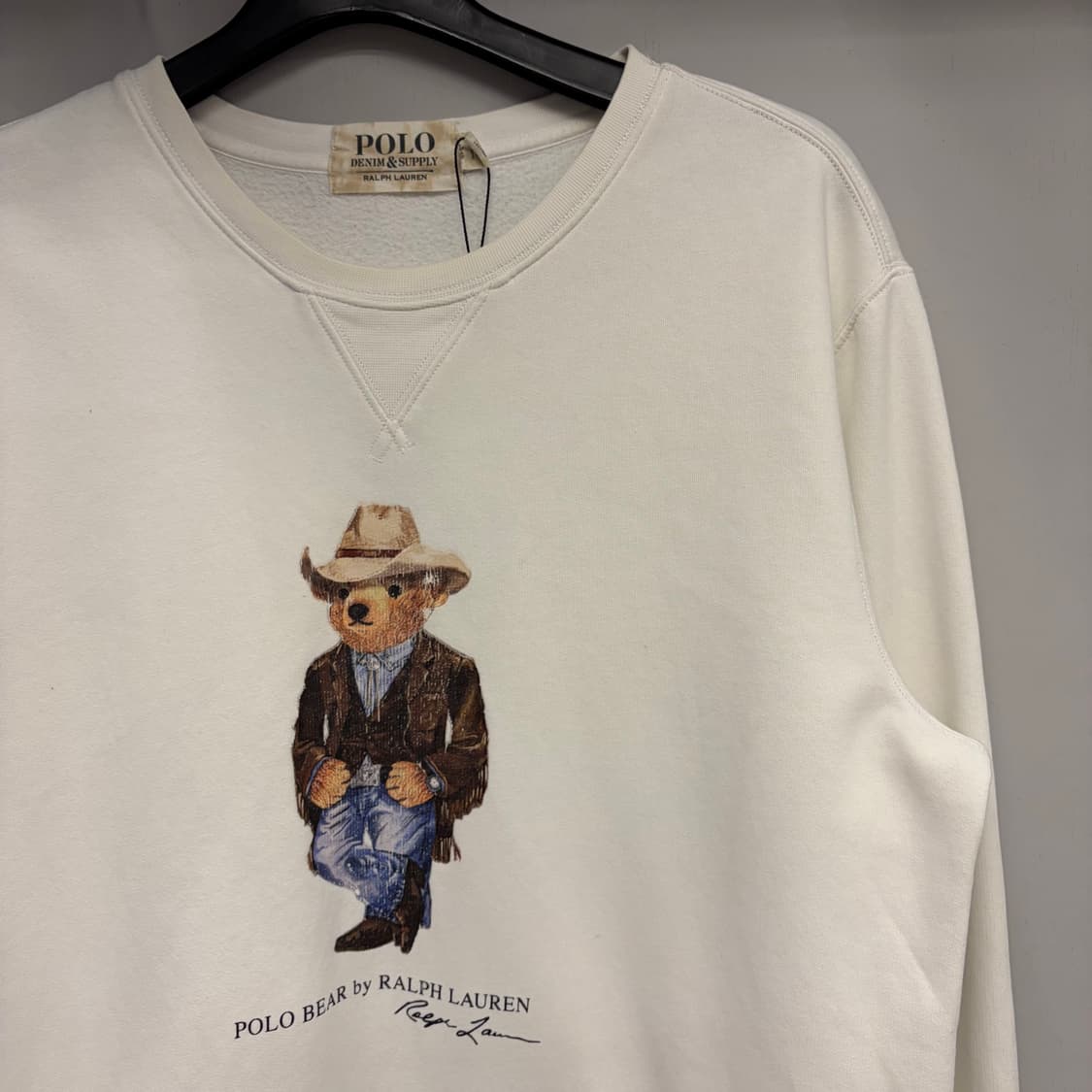 폴로 데님엔서플라이 베어 화이트 스웻셔츠 L 상품이미지2