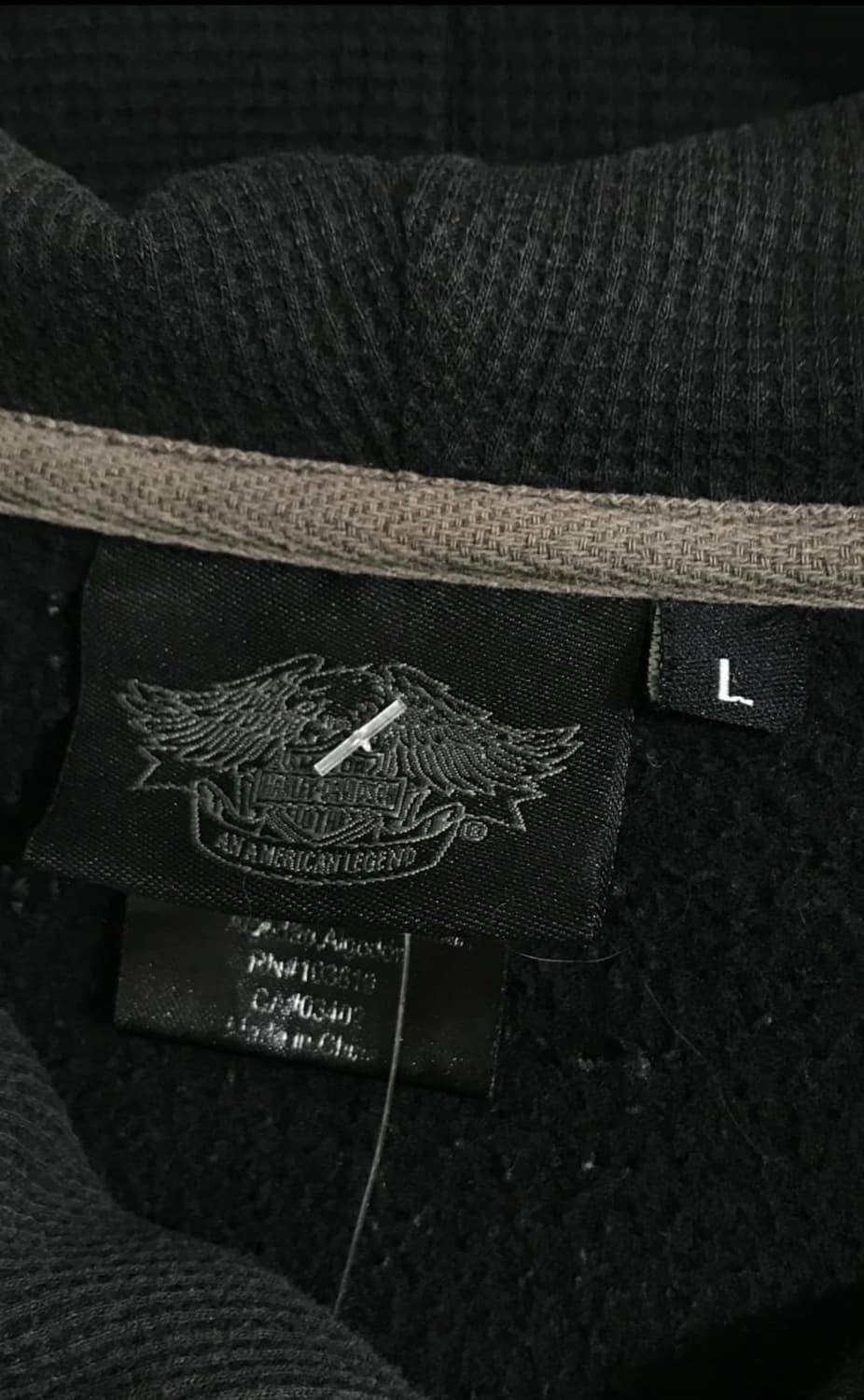 할리데이비슨 오버 사이즈 체크 자수 후드 집업 상품이미지3