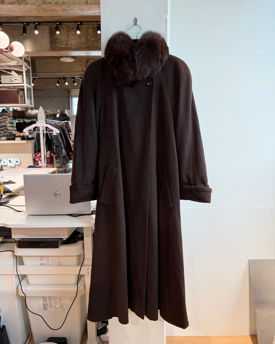 에스카다 브라운 캐시미어혼방 넥카라퍼 코트 상품이미지2